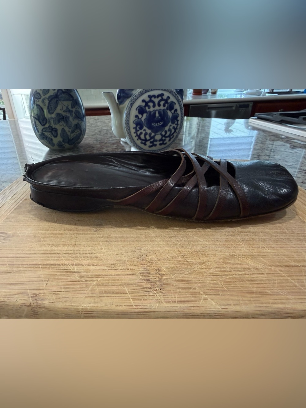Women's Brown Strappy Leather Mule - Comfortable Slip-On - Picture 8 of 10